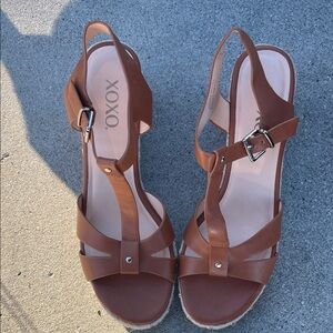 XOXO Tan Strappy Sandals